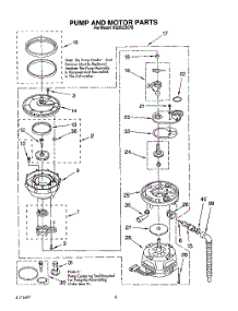 05 - Pump And Motor parts for Kitchenaid Dishwasher KUDB230Y0 from AppliancePartsPros.com