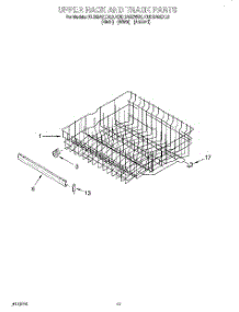 09 - Upper Rack And Track parts for Kitchenaid Dishwasher KUDI24SEBL0 from AppliancePartsPros.com