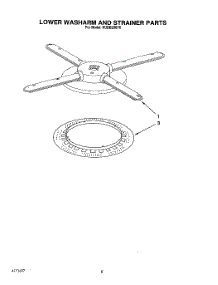 06 - Lower Washarm And Strainer parts for Kitchenaid Dishwasher KUDB230Y0 from AppliancePartsPros.com
