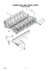 11 - Upper Rack And Track parts for Kitchenaid Dishwasher KUDB230Y0 from AppliancePartsPros.com