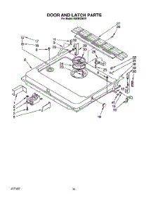 13 - Door And Latch parts for Kitchenaid Dishwasher KUDB230Y0 from AppliancePartsPros.com