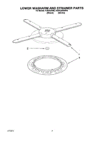 05 - Lower Washarm And Strainer parts for Kitchenaid Dishwasher KUDA23HBWH0 from AppliancePartsPros.com
