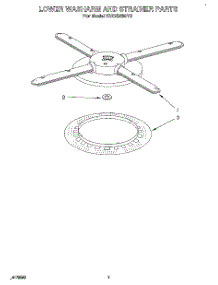 05 - Lower Washarm And Strainer parts for Kitchenaid Dishwasher KUDS230Y2 from AppliancePartsPros.com