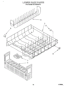 11 - Lower Rack parts for Kitchenaid Dishwasher KUDS230Y2 from AppliancePartsPros.com
