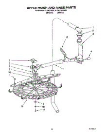 08 - Upper Wash And Rinse parts for Kitchenaid Dishwasher KUDA23HBWH0 from AppliancePartsPros.com