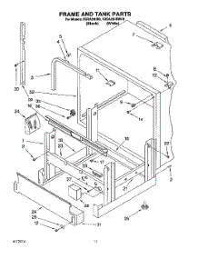 09 - Frame And Tank parts for Kitchenaid Dishwasher KUDA23HBWH0 from AppliancePartsPros.com