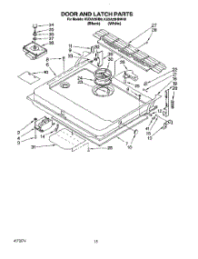 12 - Door And Latch parts for Kitchenaid Dishwasher KUDA23HBWH0 from AppliancePartsPros.com