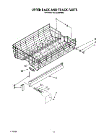 11 - Upper Rack And Track parts for Kitchenaid Dishwasher KUDI220WWH3 from AppliancePartsPros.com