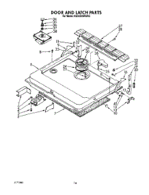 13 - Door And Latch parts for Kitchenaid Dishwasher KUDI220WWH3 from AppliancePartsPros.com