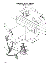 03 - Control Panel, Lit / Optional parts for Kitchenaid Dishwasher KUDF230BWH0 from AppliancePartsPros.com