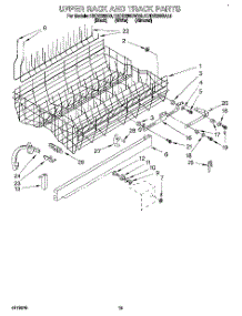 10 - Upper Rack And Track parts for Kitchenaid Dishwasher KUDS230BWH0 from AppliancePartsPros.com