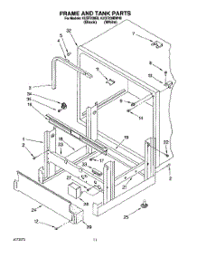 09 - Frame And Tank parts for Kitchenaid Dishwasher KUDF230BWH0 from AppliancePartsPros.com