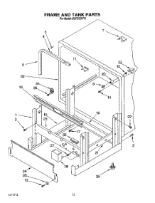 10 - Frame And Tank parts for Kitchenaid Dishwasher KUDD23HY0 from AppliancePartsPros.com