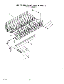 11 - Upper Rack And Track parts for Kitchenaid Dishwasher KUDD23HY0 from AppliancePartsPros.com