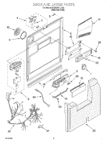 03 - Door And Latch parts for Kitchenaid Dishwasher KUDS24SEBS0 from AppliancePartsPros.com