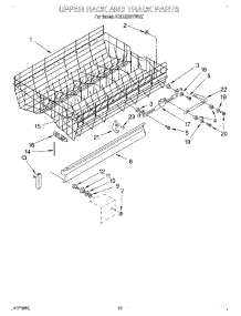 10 - Upper Rack And Track parts for Kitchenaid Dishwasher KUDJ230YWH2 from AppliancePartsPros.com