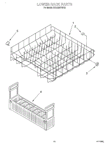 11 - Lower Rack parts for Kitchenaid Dishwasher KUDJ230YWH2 from AppliancePartsPros.com