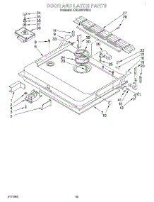 12 - Door And Latch parts for Kitchenaid Dishwasher KUDJ230YWH2 from AppliancePartsPros.com