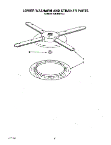 05 - Lower Washarm And Strainer parts for Kitchenaid Dishwasher KUDJ230YAL0 from AppliancePartsPros.com