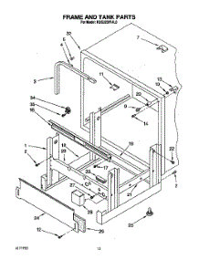 09 - Frame And Tank parts for Kitchenaid Dishwasher KUDJ230YAL0 from AppliancePartsPros.com