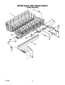 10 - Upper Rack And Track parts for Kitchenaid Dishwasher KUDJ230YAL0 from AppliancePartsPros.com