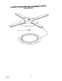 06 - Lower Washarm And Strainer parts for Kitchenaid Dishwasher KUDA23SY0 from AppliancePartsPros.com
