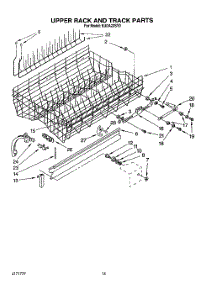 11 - Upper Rack And Track parts for Kitchenaid Dishwasher KUDA23SY0 from AppliancePartsPros.com