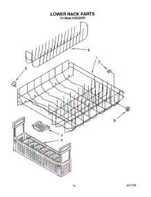 12 - Lower Rack parts for Kitchenaid Dishwasher KUDA23SY0 from AppliancePartsPros.com