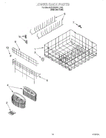 11 - Lower Rack parts for Kitchenaid Dishwasher KUDS24SEBS0 from AppliancePartsPros.com