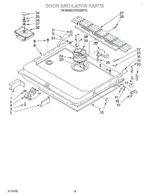 12 - Door And Latch parts for Kitchenaid Dishwasher KUDJ23HY2 from AppliancePartsPros.com