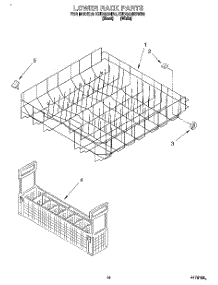 11 - Lower Rack parts for Kitchenaid Dishwasher KUDG23HB0 from AppliancePartsPros.com
