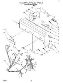 03 - Control Panel, Lit / Optional parts for Kitchenaid Dishwasher KUDX23HB0 from AppliancePartsPros.com
