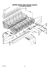 11 - Upper Rack And Track parts for Kitchenaid Dishwasher KUDS23HY0 from AppliancePartsPros.com