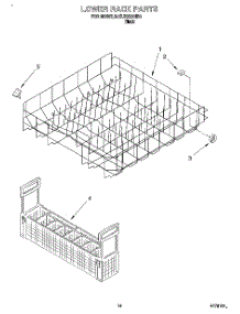 11 - Lower Rack parts for Kitchenaid Dishwasher KUDX23HB0 from AppliancePartsPros.com