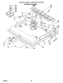12 - Door And Latch parts for Kitchenaid Dishwasher KUDX23HB0 from AppliancePartsPros.com