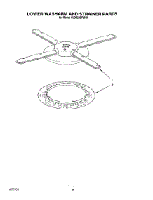 06 - Lower Washarm And Strainer parts for Kitchenaid Dishwasher KUDJ230YWH0 from AppliancePartsPros.com