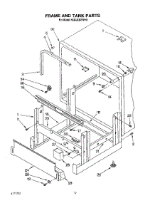 10 - Frame And Tank parts for Kitchenaid Dishwasher KUDJ230YWH0 from AppliancePartsPros.com