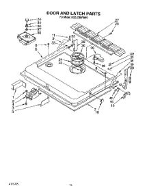13 - Door And Latch parts for Kitchenaid Dishwasher KUDJ230YWH0 from AppliancePartsPros.com