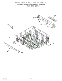 09 - Upper Rack And Track parts for Kitchenaid Dishwasher KUDR24SEBL0 from AppliancePartsPros.com