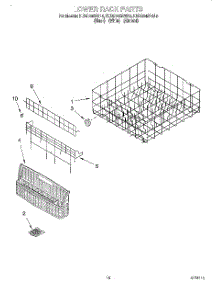 10 - Lower Rack parts for Kitchenaid Dishwasher KUDR24SEBL0 from AppliancePartsPros.com