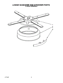 06 - Lower Washarm And Strainer parts for Kitchenaid Dishwasher KUDI220WWH4 from AppliancePartsPros.com