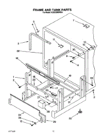 10 - Frame And Tank parts for Kitchenaid Dishwasher KUDI220WWH4 from AppliancePartsPros.com