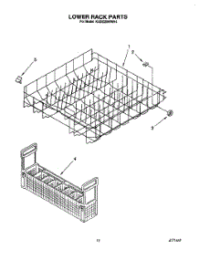 12 - Lower Rack parts for Kitchenaid Dishwasher KUDI220WWH4 from AppliancePartsPros.com