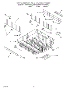10 - Upper Rack And Track parts for Kitchenaid Dishwasher KUDV24SEBL3 from AppliancePartsPros.com