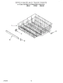 10 - Upper Rack And Track parts for Kitchenaid Dishwasher KUDI24SEAL3 from AppliancePartsPros.com