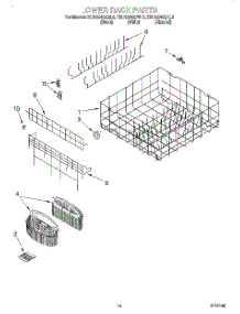 11 - Lower Rack parts for Kitchenaid Dishwasher KUDS24SEWH3 from AppliancePartsPros.com