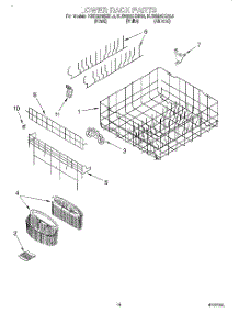 11 - Lower Rack parts for Kitchenaid Dishwasher KUDS24SEAL4 from AppliancePartsPros.com