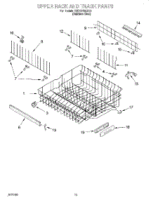 10 - Upper Rack And Track parts for Kitchenaid Dishwasher KUDS24SEBS3 from AppliancePartsPros.com