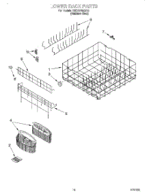 11 - Lower Rack parts for Kitchenaid Dishwasher KUDS24SEBS3 from AppliancePartsPros.com