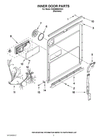 03 - Inner Door Parts parts for Kitchenaid Dishwasher KUDE60SXSS3 from AppliancePartsPros.com